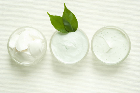 shutterstock_3 cosmetic cream jars with leaf